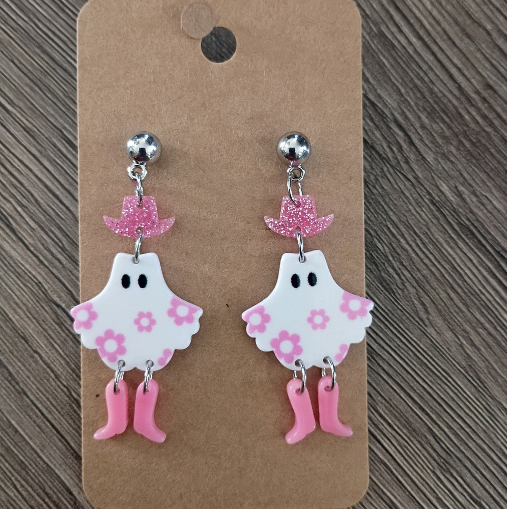 Dangle Cowboy Ghost Earrings